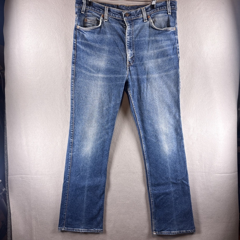 Vintage Levis 517 Jeans Mens 38x34 (Fits 35x32) Bootcut Whiskers Red Tab 80s
